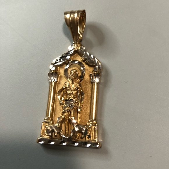 10k gold Saint Lazarus pendant - Picture 1 of 5